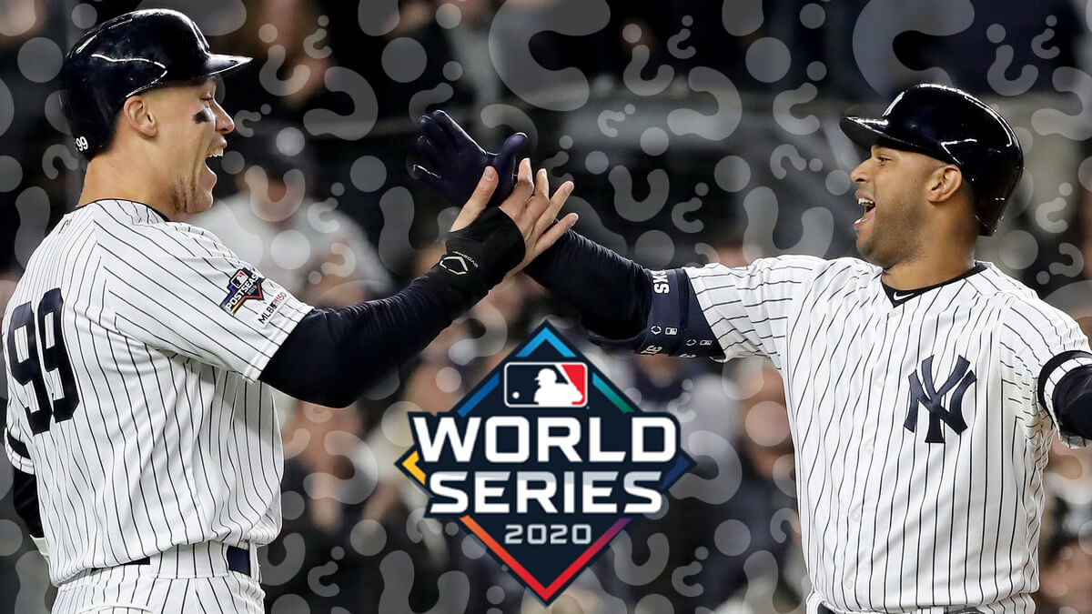 Baseball-Joukkue New York Yankees-2020 World Series Logo-Kysymykset Merkki Taustakuva