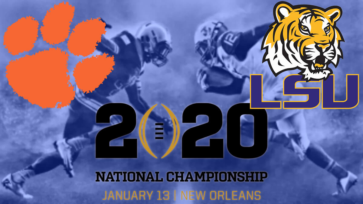 Clemson Tigers vs LSU Tigers logot - 2020 National Championship Logo