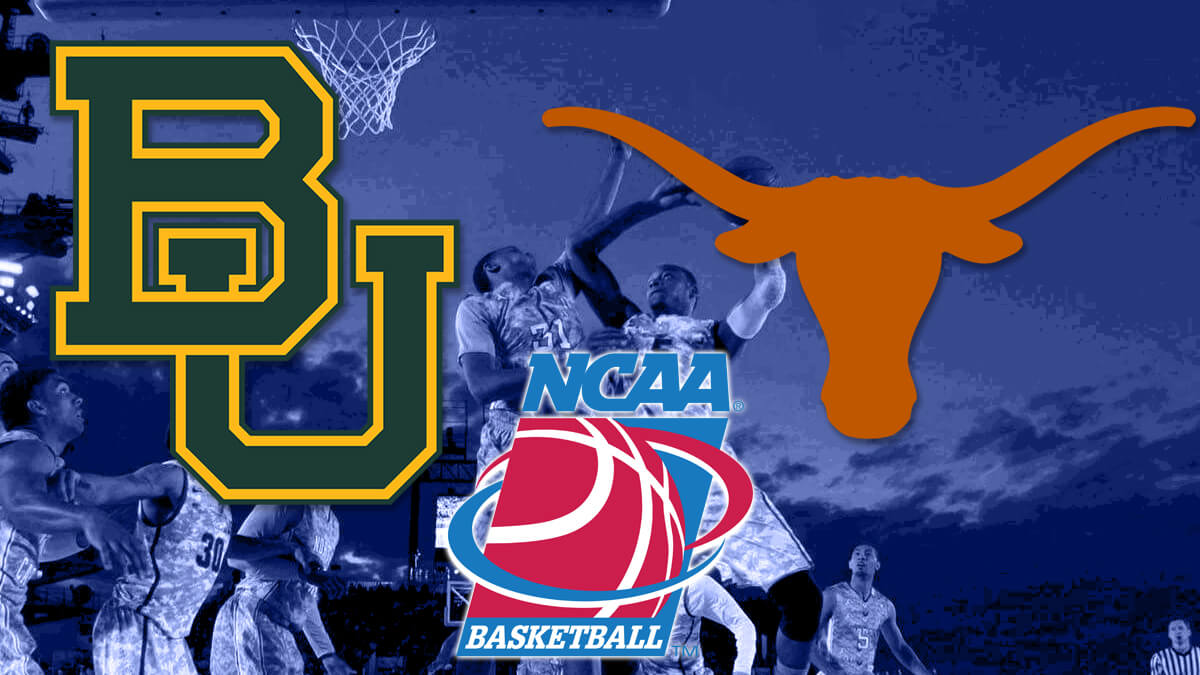 Baylor Bears vs Texas Longhorns logot-NCAA koripallo Logo-College koripallo joukkueet pelaa taustalla